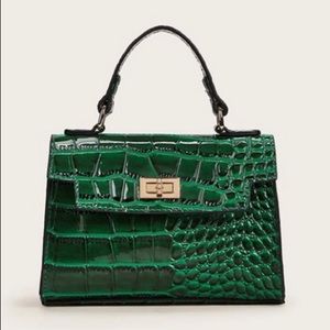Green Crocodile Hand Bag